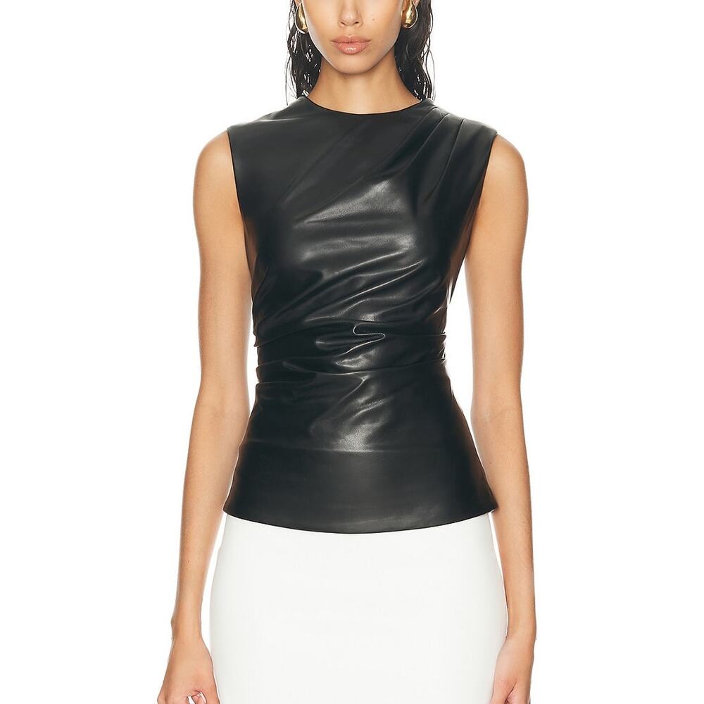 Simkhai Draped Black Wynter Top Size 2